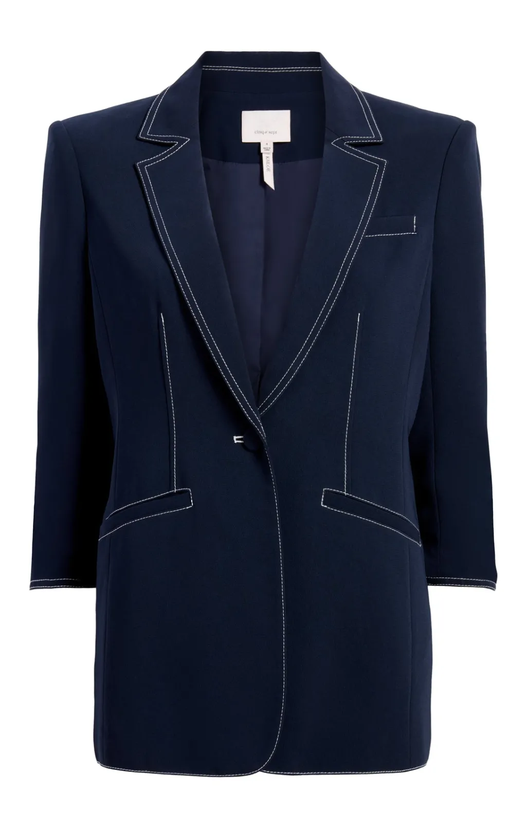 Cinq à Sept Crepe Khloe Blazer Navy/Ivory Clearance