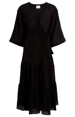 Cinq à Sept Crinkle Tencel Torey Dress Black Clearance