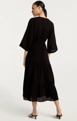 Cinq à Sept Crinkle Tencel Torey Dress Black Clearance