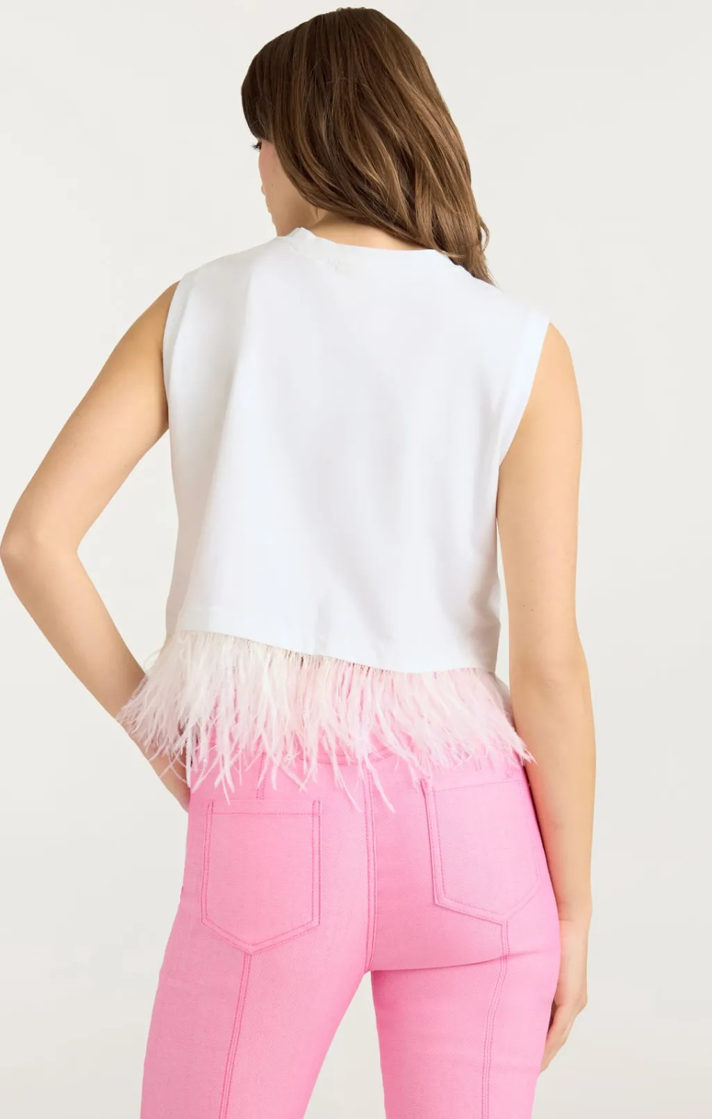 Cinq à Sept Cropped Feather Tee White Sale