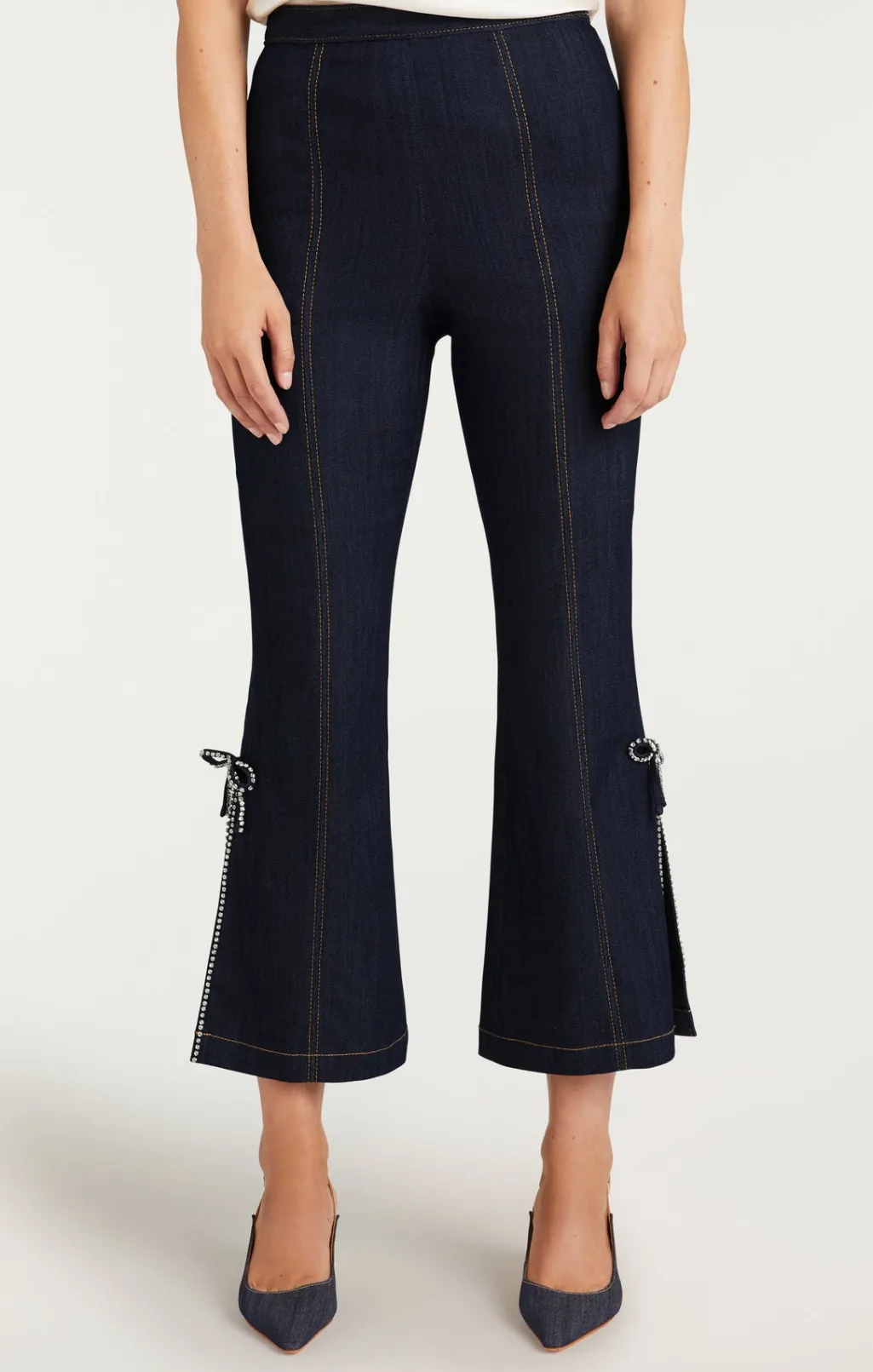 Cinq à Sept Crystal Bow Ayleen Pant Indigo Online