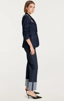 Cinq à Sept Crystal Chrysanthemum Khloe Blazer Indigo