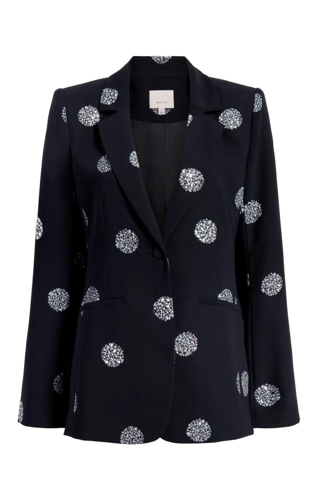 Cinq à Sept Crystal Dot Karlie Blazer Black/Silver New
