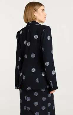 Cinq à Sept Crystal Dot Karlie Blazer Black/Silver New
