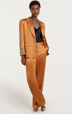 Cinq à Sept Crystal Floral Embellished Cheyenne Blazer Pecan Clearance