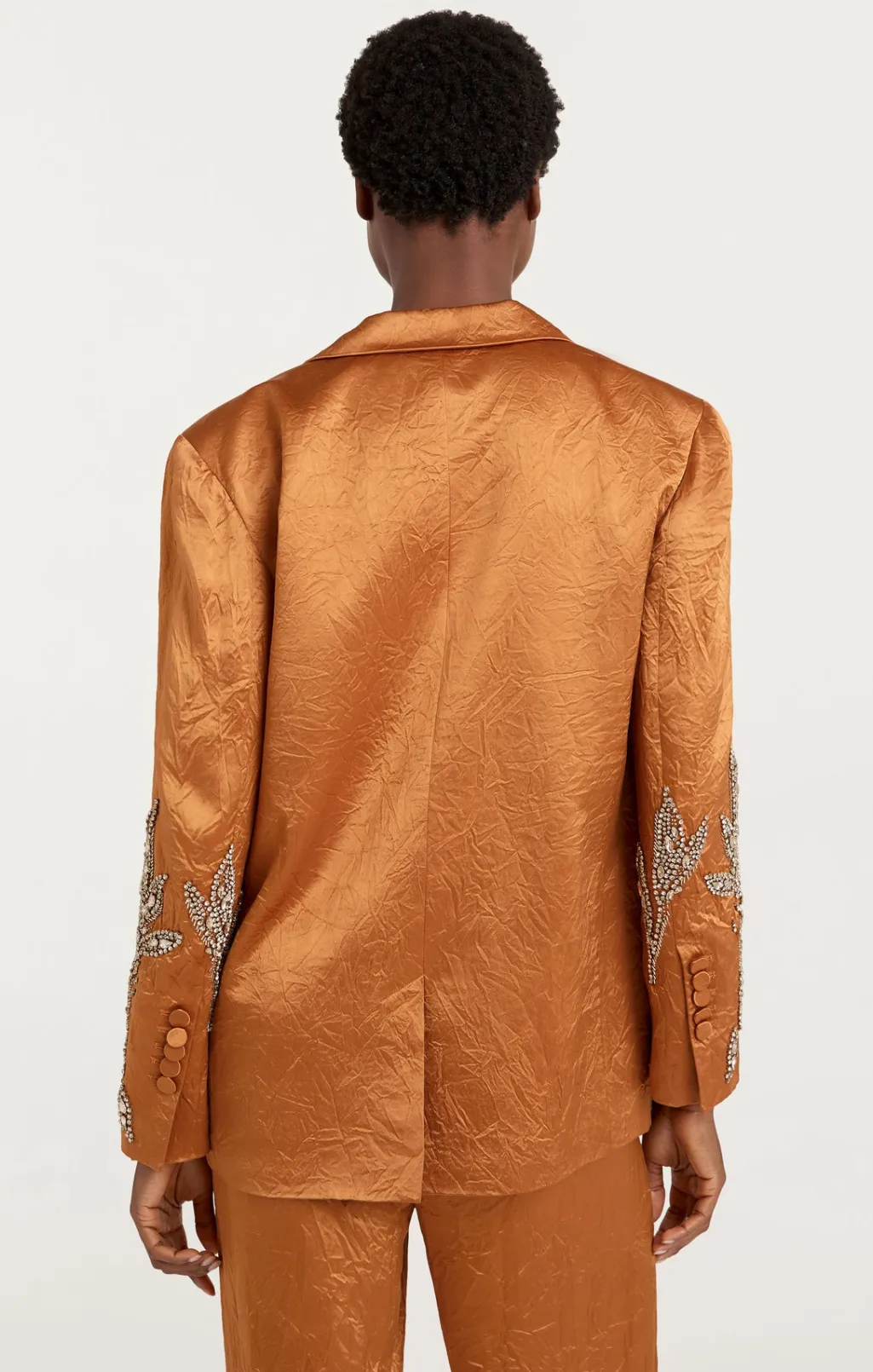 Cinq à Sept Crystal Floral Embellished Cheyenne Blazer Pecan Clearance