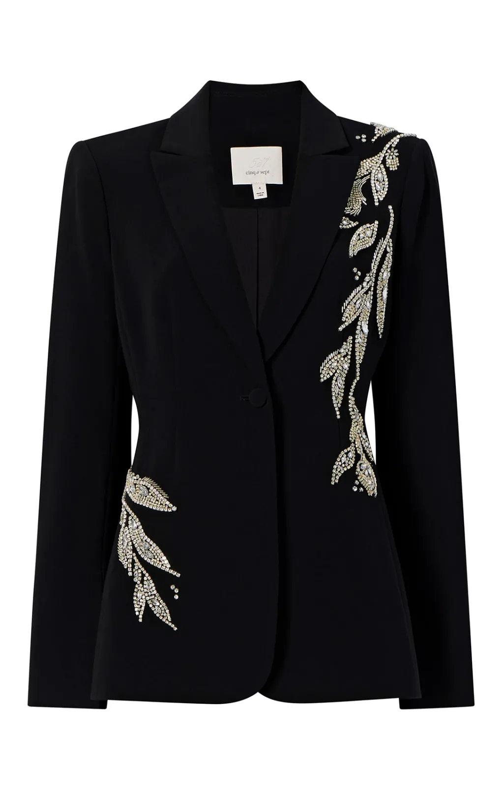Cinq à Sept Crystal Floral Embellished Cheyenne Blazer Black Best