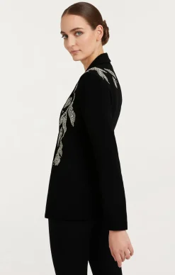 Cinq à Sept Crystal Floral Embellished Cheyenne Blazer Black Best