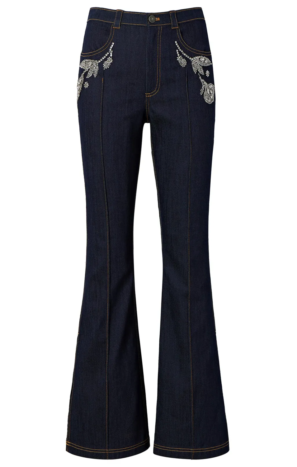 Cinq à Sept Crystal Floral Haylie Pant Indigo Sale