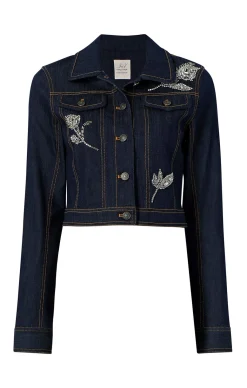 Cinq à Sept Crystal Floral Regina Jacket Indigo Online