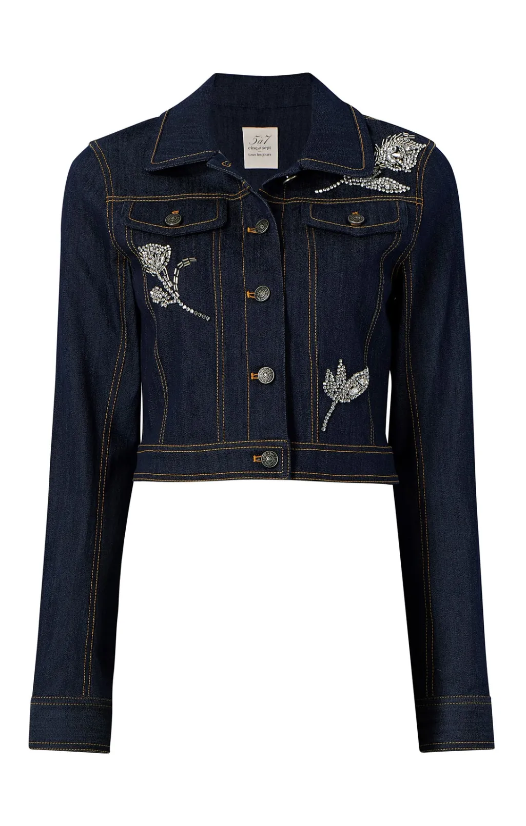 Cinq à Sept Crystal Floral Regina Jacket Indigo Online