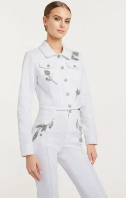 Cinq à Sept Crystal Floral Regina Jacket White Discount