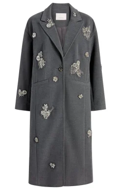 Cinq à Sept Crystal Ivy Gravis Coat HeatherGrey Hot