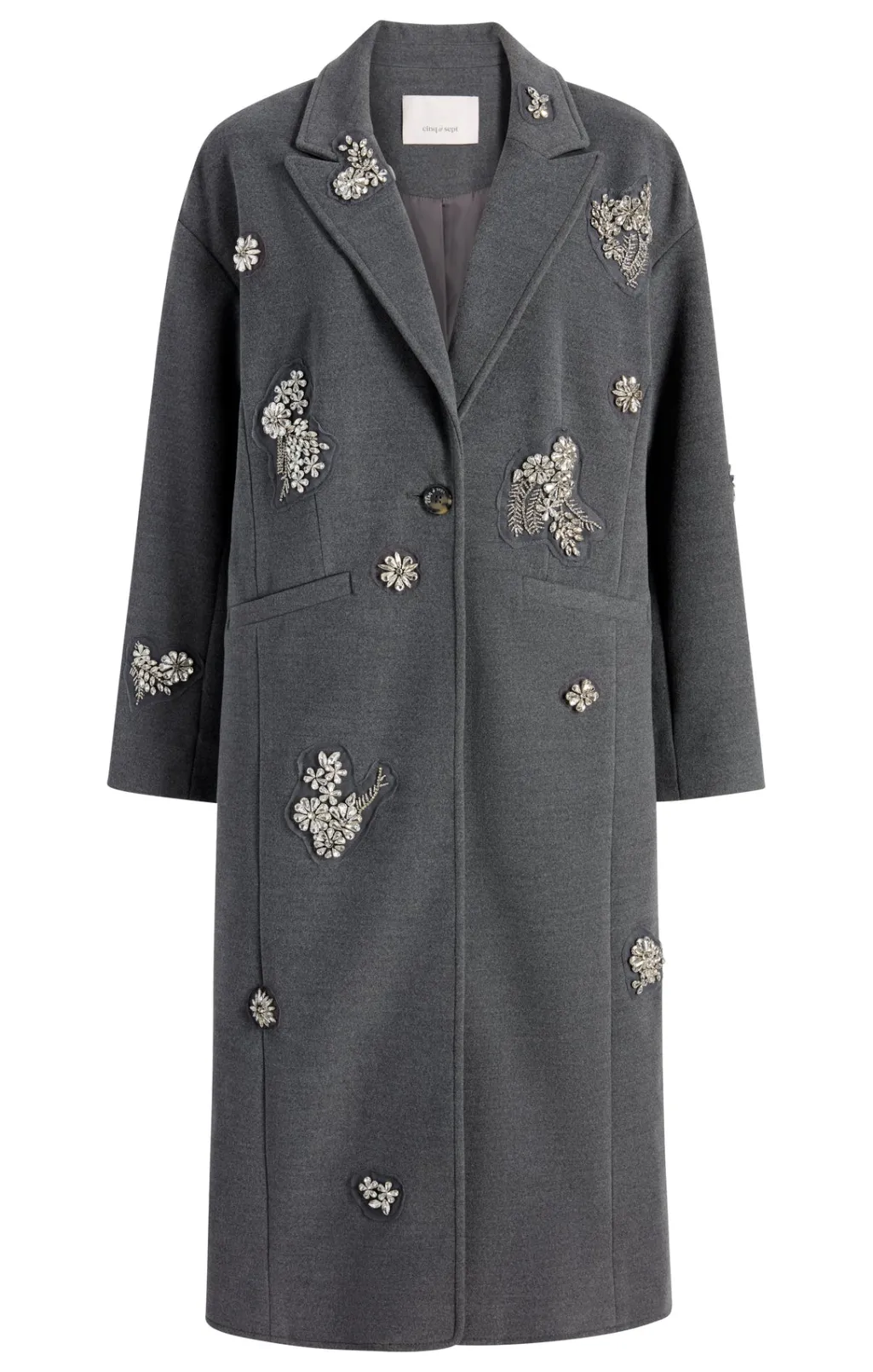 Cinq à Sept Crystal Ivy Gravis Coat HeatherGrey Hot