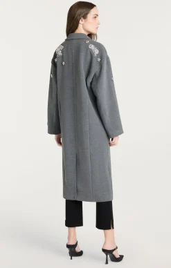 Cinq à Sept Crystal Ivy Gravis Coat HeatherGrey Hot