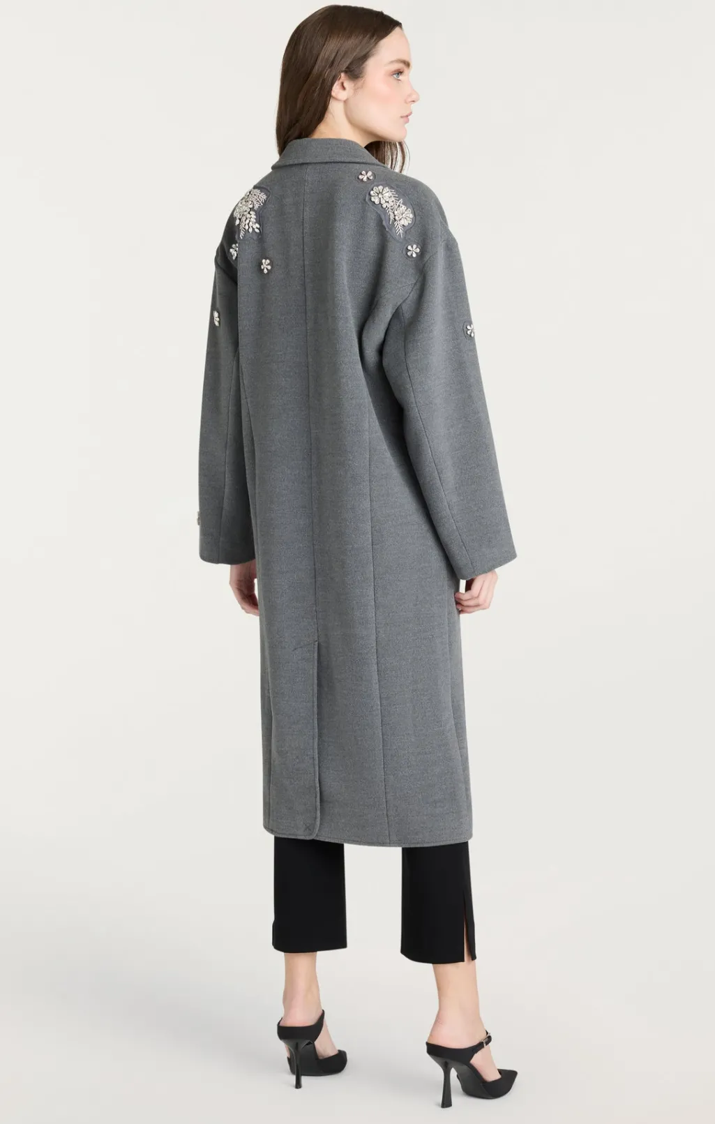 Cinq à Sept Crystal Ivy Gravis Coat HeatherGrey Hot