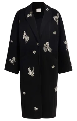Cinq à Sept Crystal Ivy Gravis Coat Black New