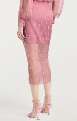 Cinq à Sept Crystal Teardrop Marta Skirt FadedViolet Outlet