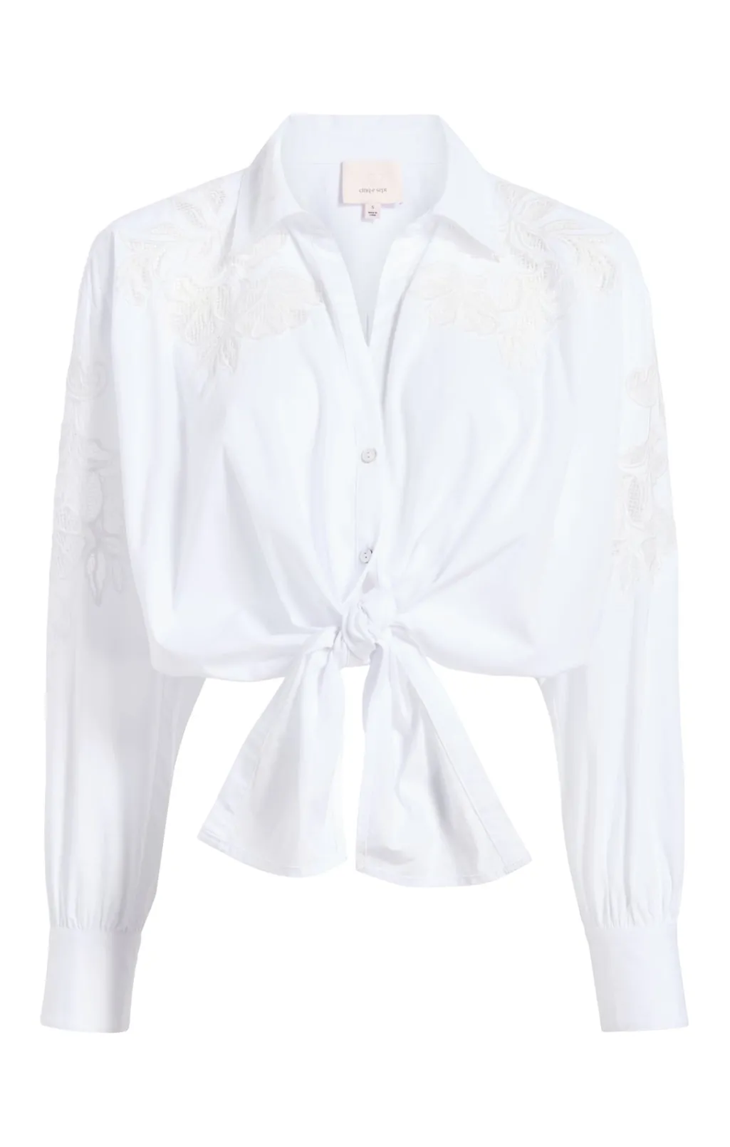 Cinq à Sept Cutout Embellished Marianna Top White