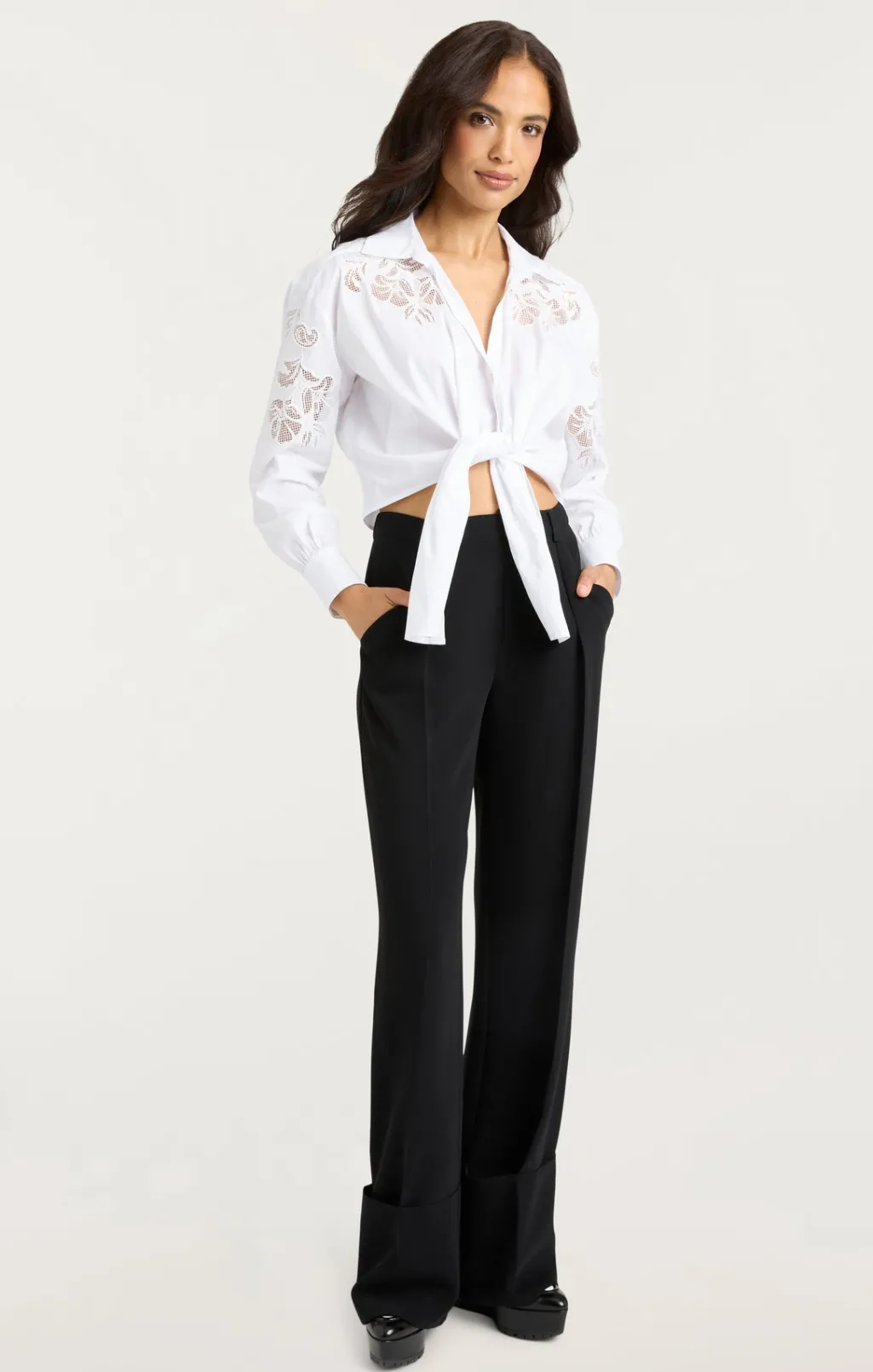 Cinq à Sept Cutout Embellished Marianna Top White