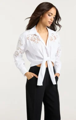 Cinq à Sept Cutout Embellished Marianna Top White