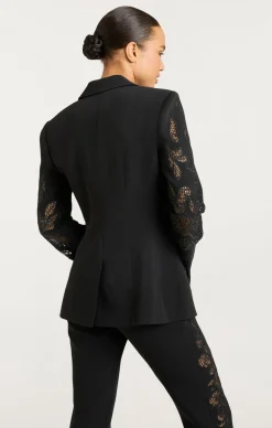 Cinq à Sept Cutout Paisley Embellished Cheyenne Blazer Black Sale