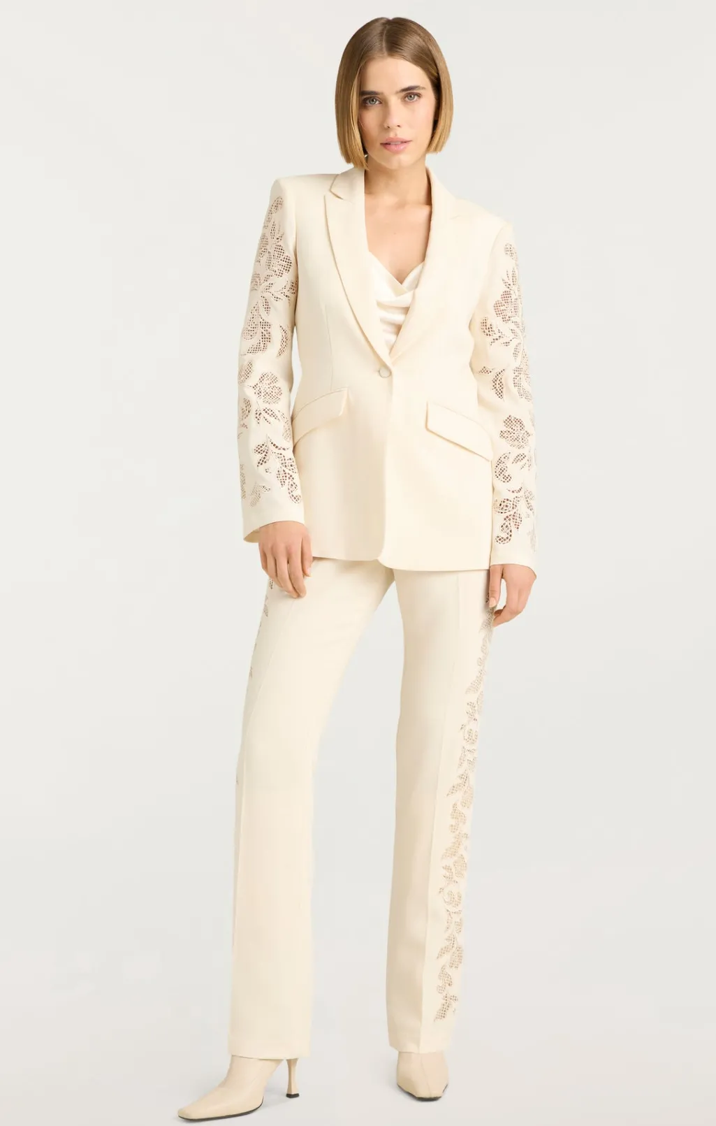 Cinq à Sept Cutout Paisley Embellished Kerry Pant Gardenia Online