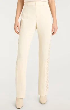 Cinq à Sept Cutout Paisley Embellished Kerry Pant Gardenia Online