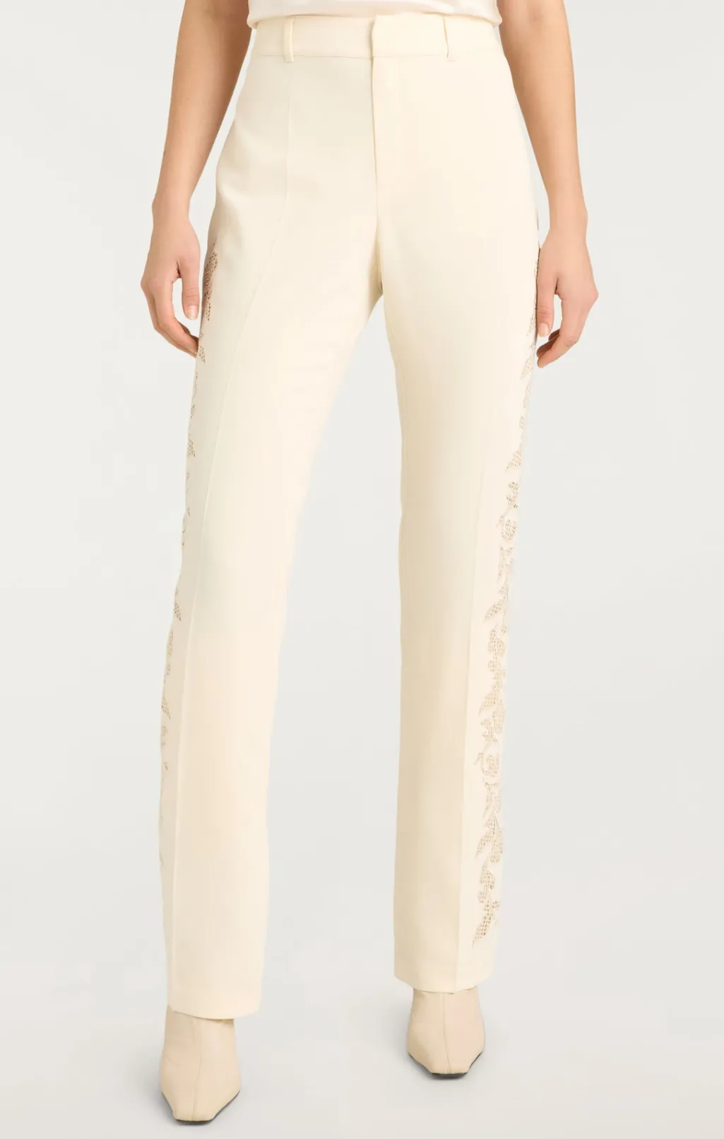 Cinq à Sept Cutout Paisley Embellished Kerry Pant Gardenia Online