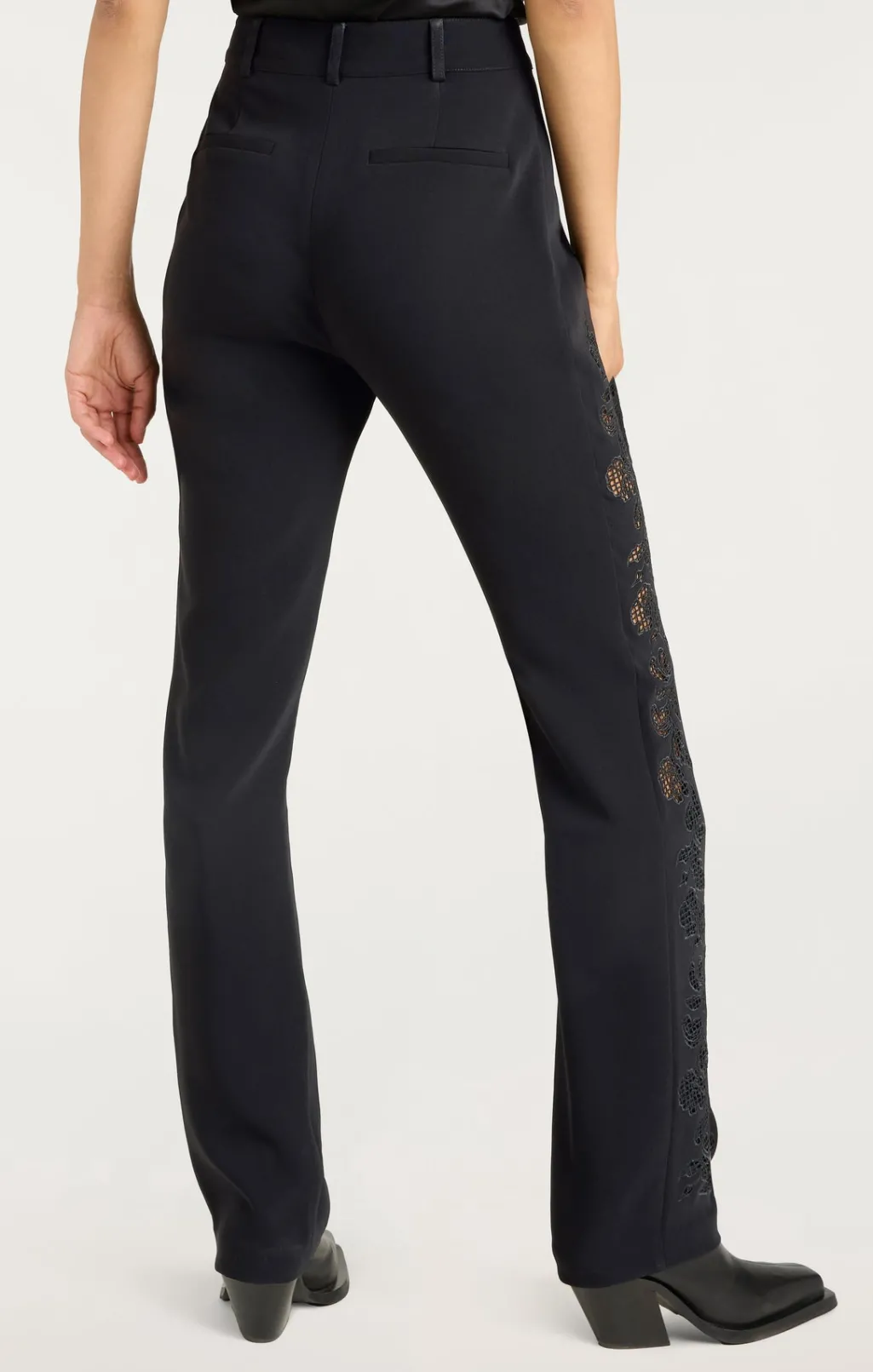 Cinq à Sept Cutout Paisley Embellished Kerry Pant Black New