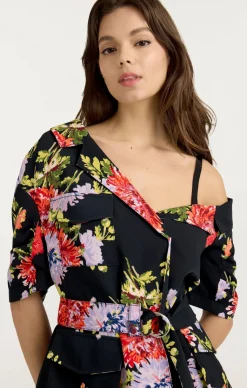 Cinq à Sept Dark Chrysanthemum Katie Jacket BlackMulti Discount