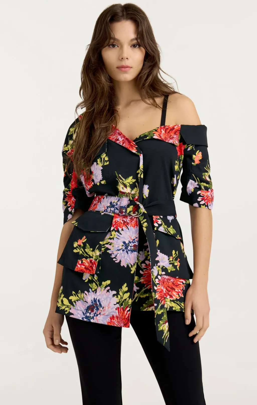 Cinq à Sept Dark Chrysanthemum Katie Jacket BlackMulti Discount