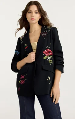 Cinq à Sept Daydream Doodles Embellished Kelsa Blazer BlackMulti Clearance
