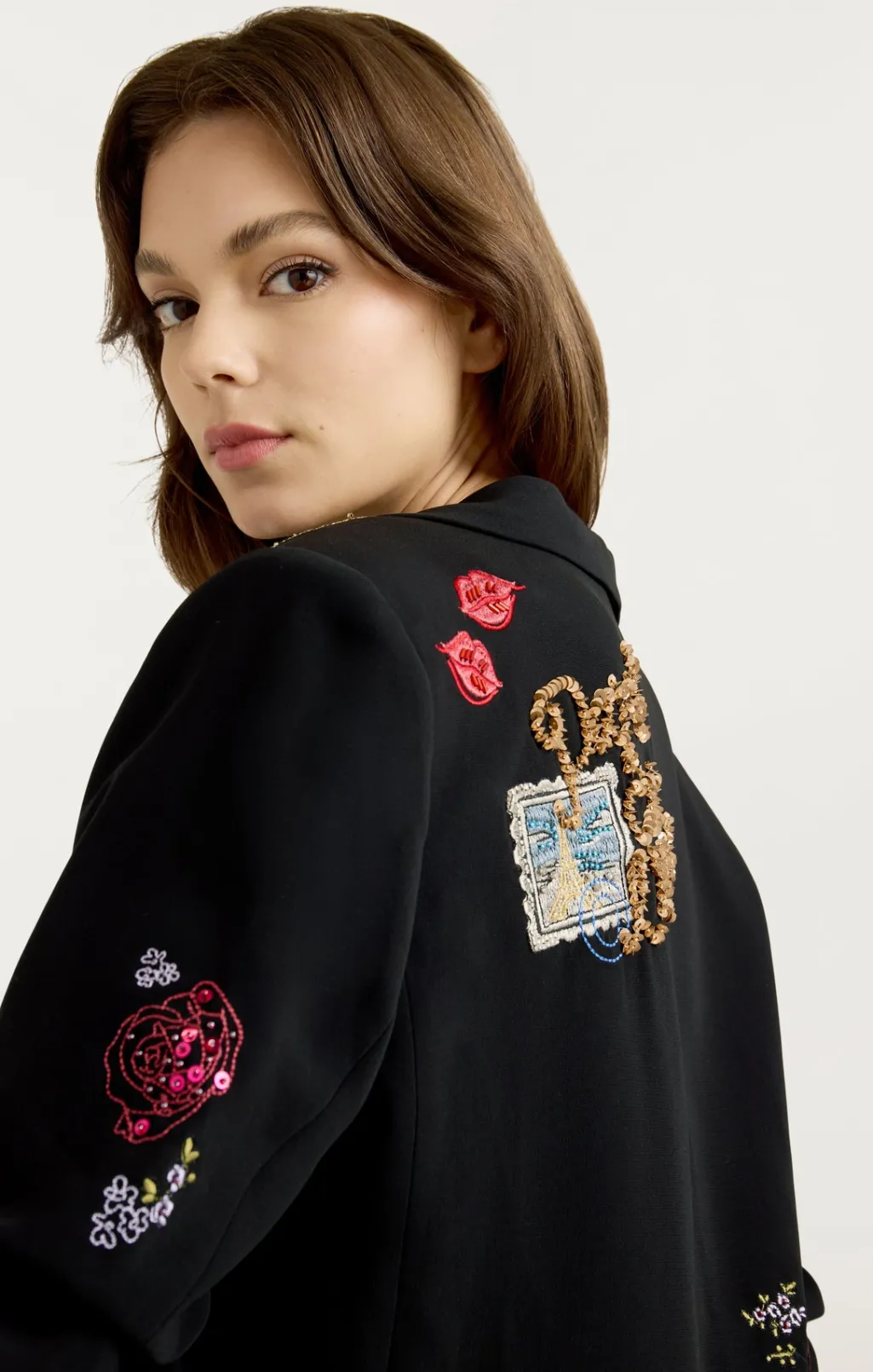 Cinq à Sept Daydream Doodles Embellished Kelsa Blazer BlackMulti Clearance