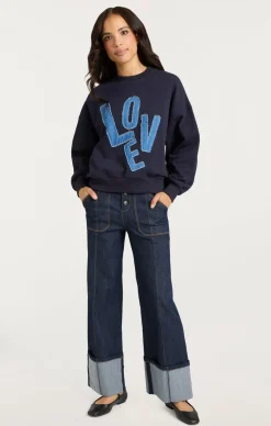 Cinq à Sept Denim Love Brandy Pullover Navy Clearance