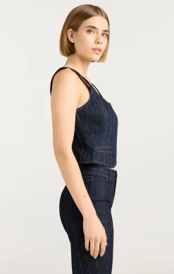 Cinq à Sept Denim Rowena Top Indigo New