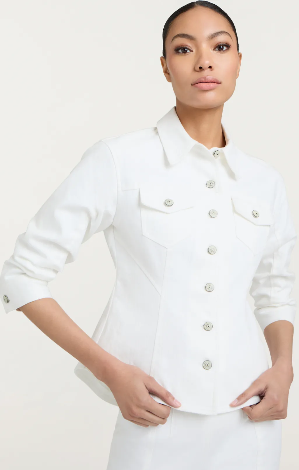 Cinq à Sept Denim Scrunched Canyon Jacket White Online