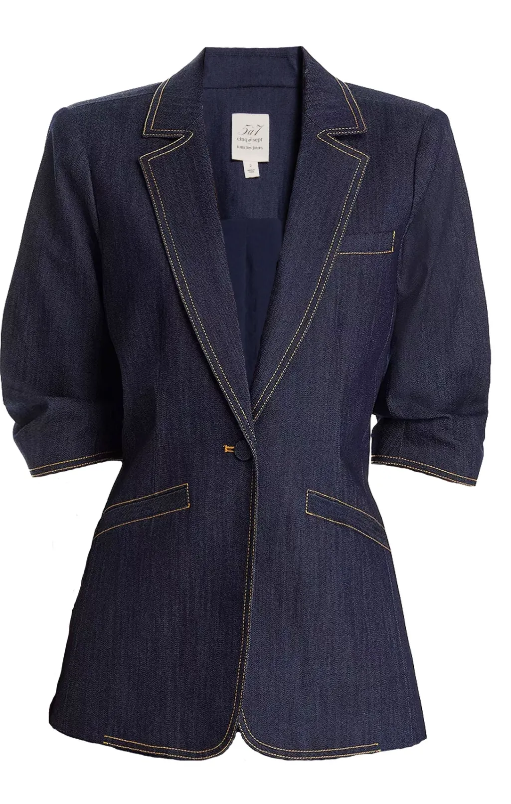 Cinq à Sept Denim Short Sleeve Khloe Blazer Indigo Online