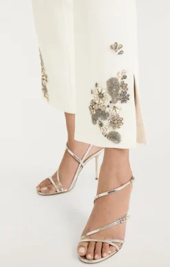 Cinq à Sept Diamond Daisies Cropped Kerry Pant Ivory/Smoke Sale