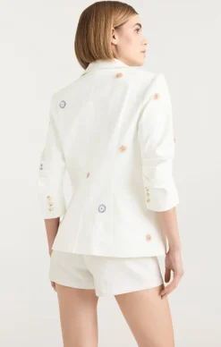 Cinq à Sept Ditsy Dots Denim Khloe Blazer White Online