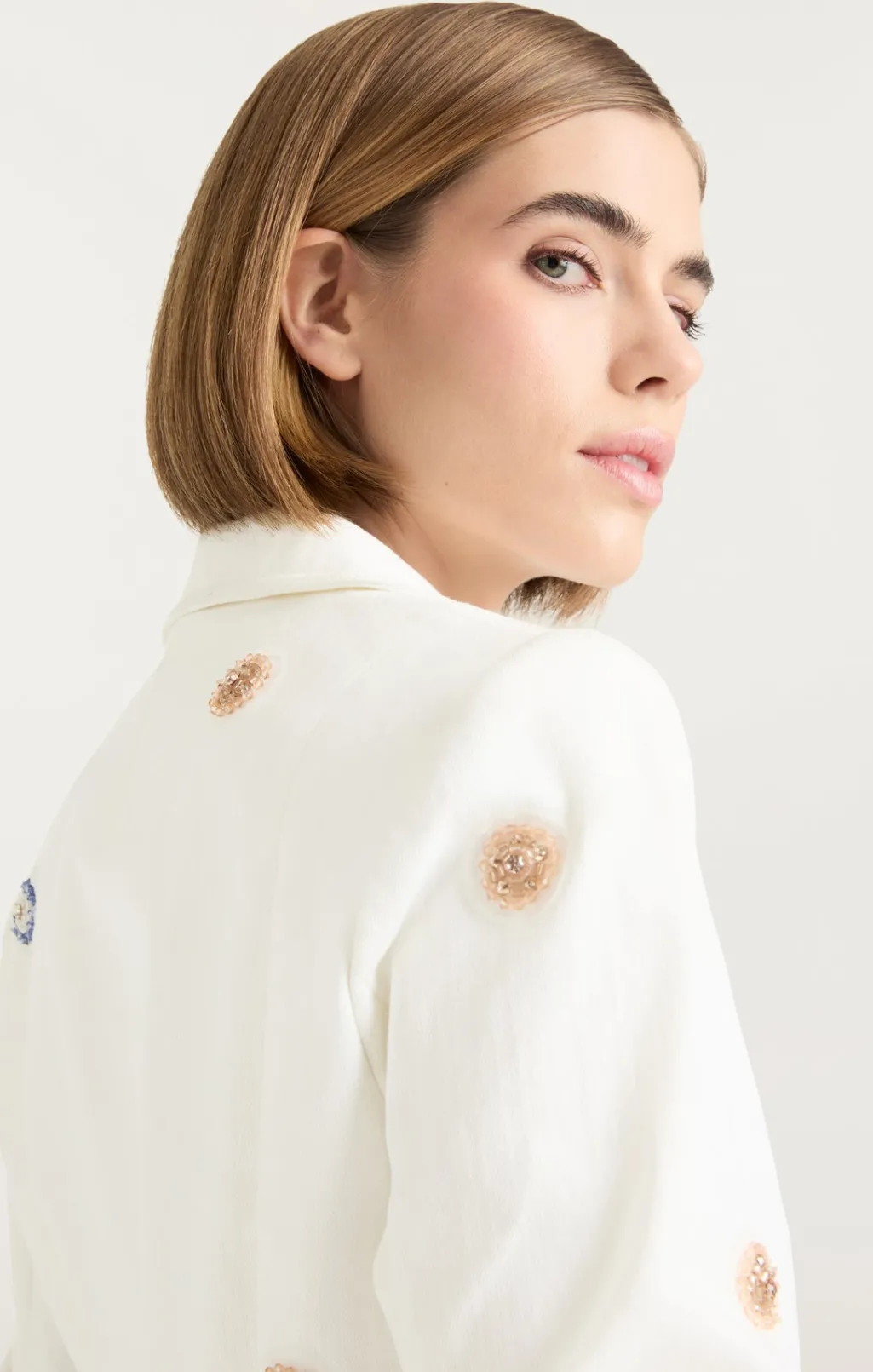 Cinq à Sept Ditsy Dots Denim Khloe Blazer White Online
