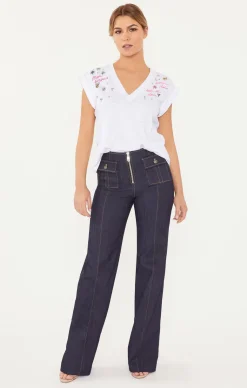 Cinq à Sept Ditsy Floral Vneck Bella Tee WhiteMulti Discount