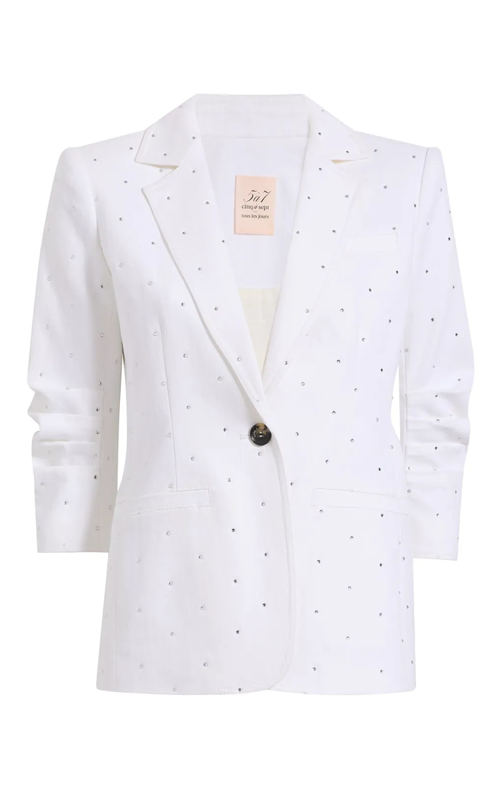 Cinq à Sept Ditsy Rhinestone Khloe Blazer White New