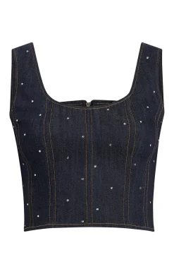 Cinq à Sept Ditsy Rhinestone Ora Bustier Indigo Online