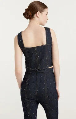 Cinq à Sept Ditsy Rhinestone Ora Bustier Indigo Online