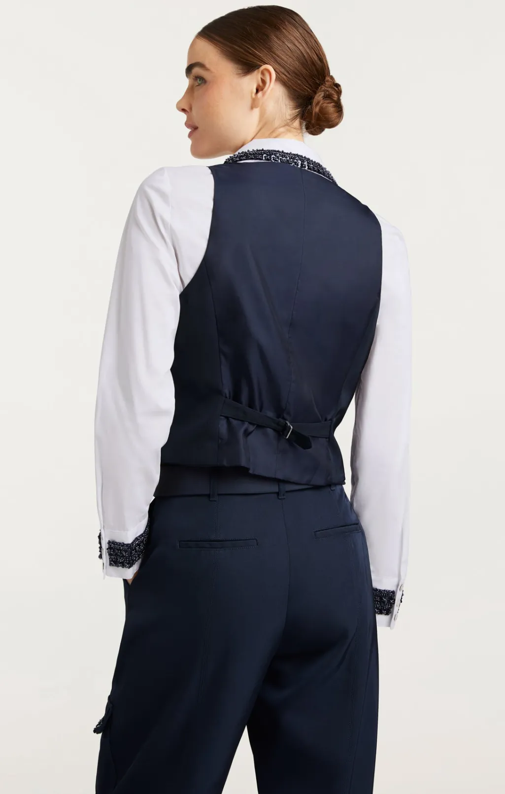 Cinq à Sept Embellished Ellery Top Navy/white Discount