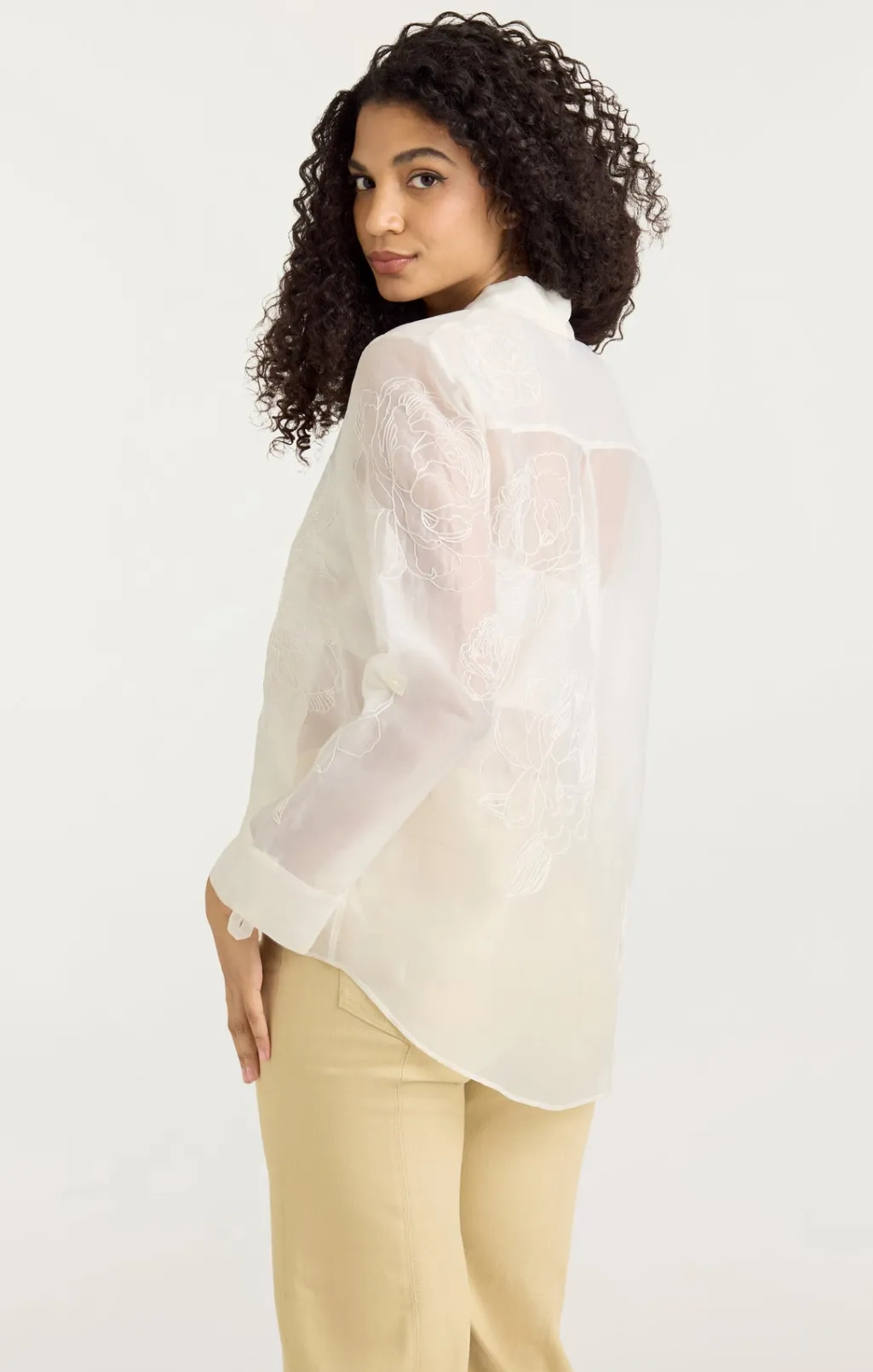 Cinq à Sept Embroidered Organza Luna Top Ivory Online