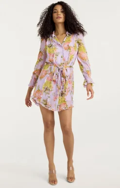 Cinq à Sept Faded Chrysanthemum Estelle Dress LilacMulti Hot