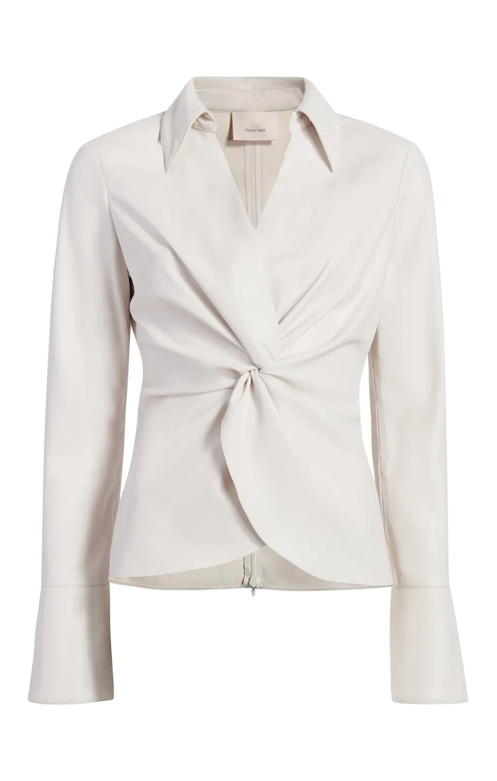 Cinq à Sept Faux Leather Mckenna Top Ivory Discount