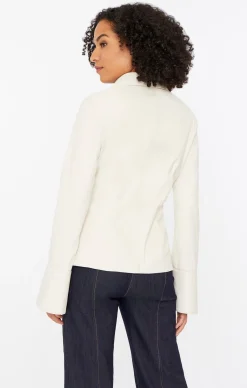 Cinq à Sept Faux Leather Mckenna Top Ivory Discount